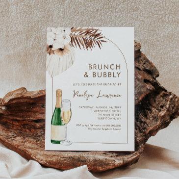 sierra bohemian brunch and bubbly bridal shower invitation