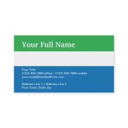 Small Sierra Leone Plain Flag Business Invitations Front View