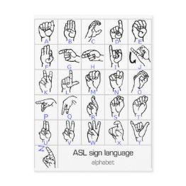 Small Sign Language Alphabet Postinvitations Front View
