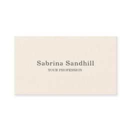 Small Signature Cream Elegant Plain Simple Minimalist Business Invitations Front View