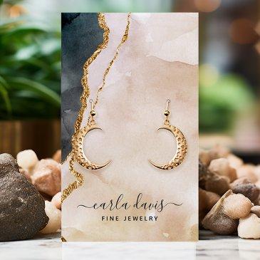 signature watercolor pink black jewelry display business invitations