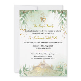 Small Sikh Housewarming Invitation Invitations, Akhand Path Front View