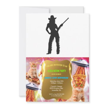silhouette of western cowgirl invitation