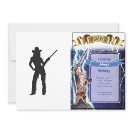 Small Silhouette Of Western Cowgirl Invitation Front View