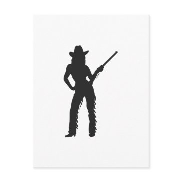 silhouette of western cowgirl postinvitations