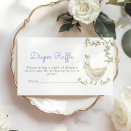 Small Silly Goose Wildflower Diaper Raffle Ticket Enclosure Invitations Front View