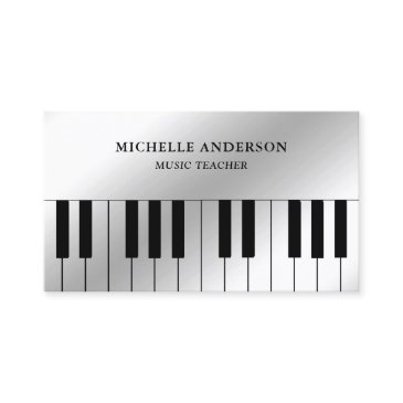 silver foil piano keyboard musician pianist business invitations