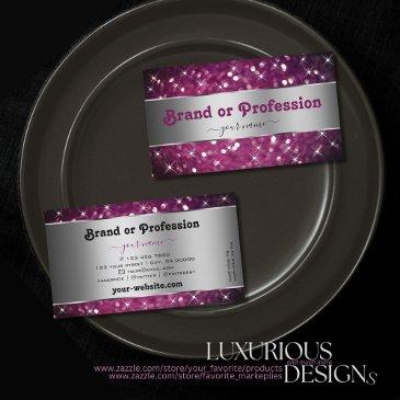 silver purple burgundy glitter stars elegance business invitations