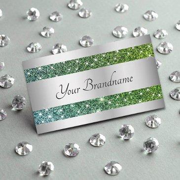 silver teal gradient effect glitter spark stars business invitations