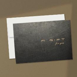 Small Simple And Elegant Men's Gift Certificate Front View