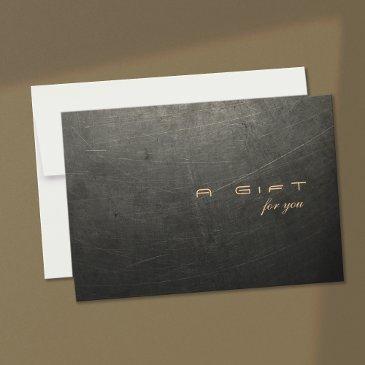 simple and elegant men's gift certificate