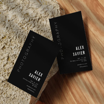 simple black photographer business invitations