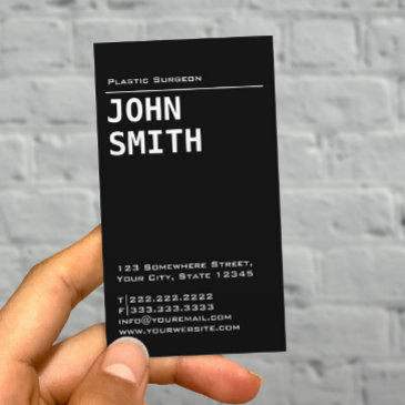 simple black plastic surgeon business invitations