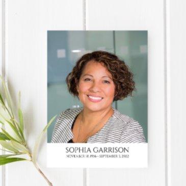 simple black text funeral prayer invitations with photo