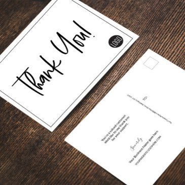 simple black white company logo custom thank you postinvitations