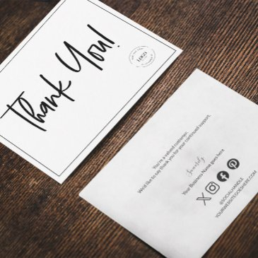 simple black white company logo social thank you