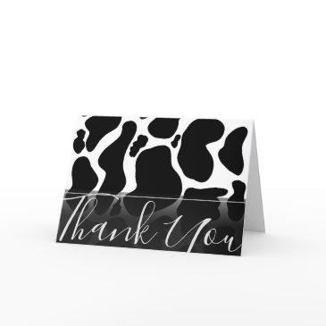 simple black white cow spots animal holiday invitations