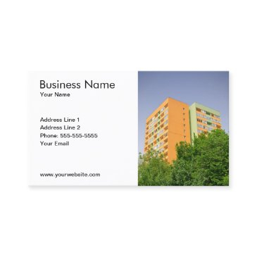 simple block of flats photo real estate agent business invitations