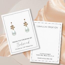 Small Simple Bridesmaid Gift Earring Display Invitations Front View