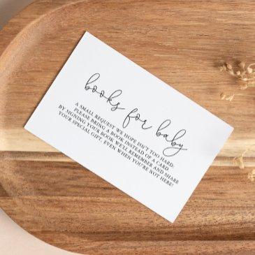 simple calligraphy baby shower book request  enclosure invitations