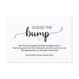 Small Simple Calligraphy | Pink Guess The Bump Game Invitations Front View