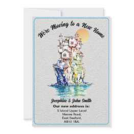 Small Simple Change Of Address Notification To Friends Announcement Front View