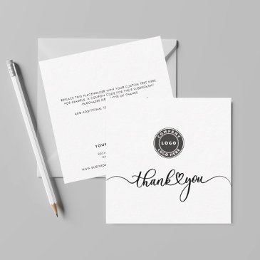 simple custom logo and business thank you note invitations