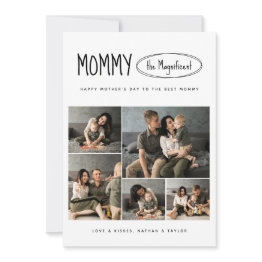 Small Simple Cute Happy Mother's Day Photo Collage Invitations Front View