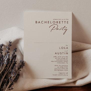 simple desert | natural white bachelorette party invitation
