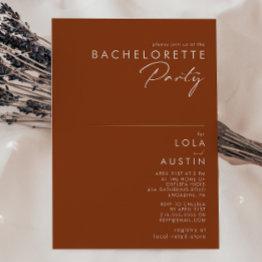Small Simple Desert | Terracotta Bachelorette Party Invitation Front View