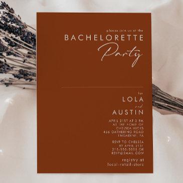 simple desert | terracotta bachelorette party invitation