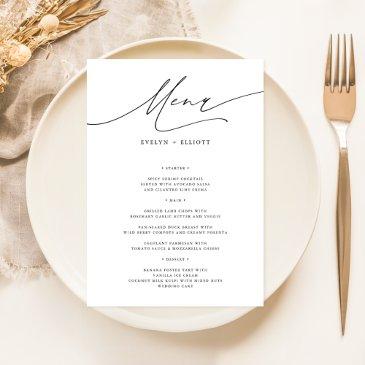simple elegant wedding dinner food menu invitations