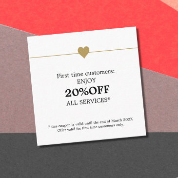 simple elegant beauty salon first time discount invitations