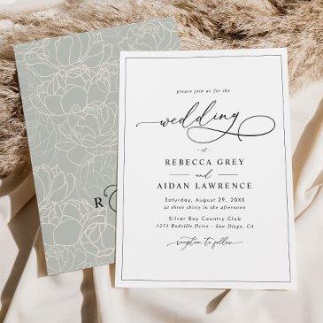 simple elegant calligraphy script wedding invitation