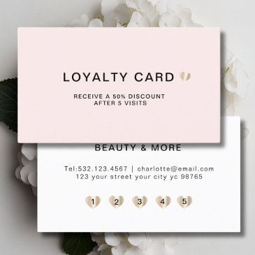 simple elegant heart 5 visit loyalty invitations
