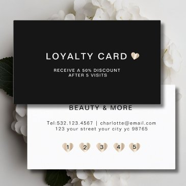 simple elegant heart 5 visit loyalty invitations