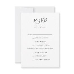 Small Simple Elegant Menu Choice Rsvp Invitations Front View