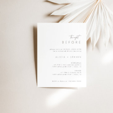 simple elegant modern rehearsal dinner invitation