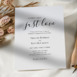 Small Simple Elegant Nothing Fancy Just Love Wedding Invitation Front View