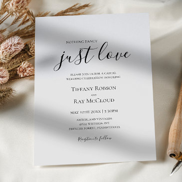 simple elegant nothing fancy just love wedding invitation
