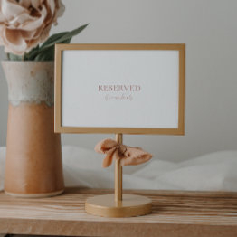 Small Simple Elegant Rose Gold Reserved Sign Front View