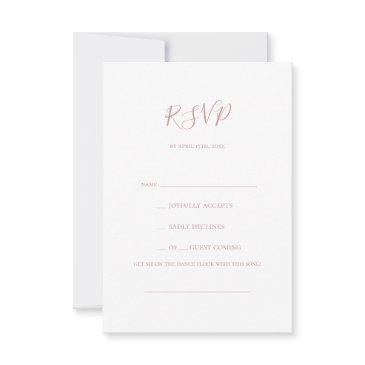 simple elegant rose gold song request rsvp invitations