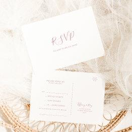 Small Simple Elegant Rose Gold Song Request Rsvp Postinvitations Front View