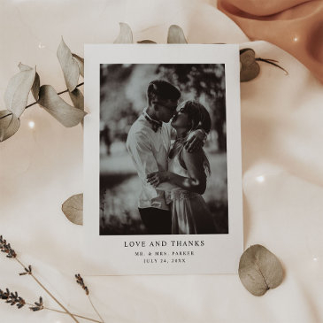 simple elegant text and photo | wedding thank you postinvitations