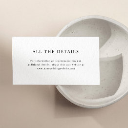 Small Simple Elegant Text | Wedding Details Enclosure Invitations Front View