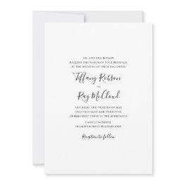 Small Simple Elegant Traditional Wedding Invitation Front View