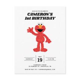 Small Simple Elmo 1st Birthday Invitation Postinvitations Front View