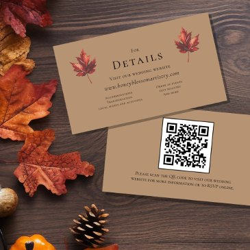 simple fall terracotta wedding qr code details enclosure invitations