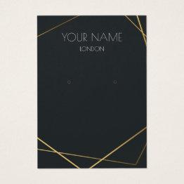 Small Simple Gold Geometric Earring Display Invitations Front View
