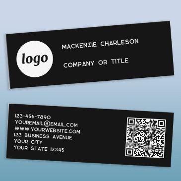 simple logo and qr code black mini business invitations